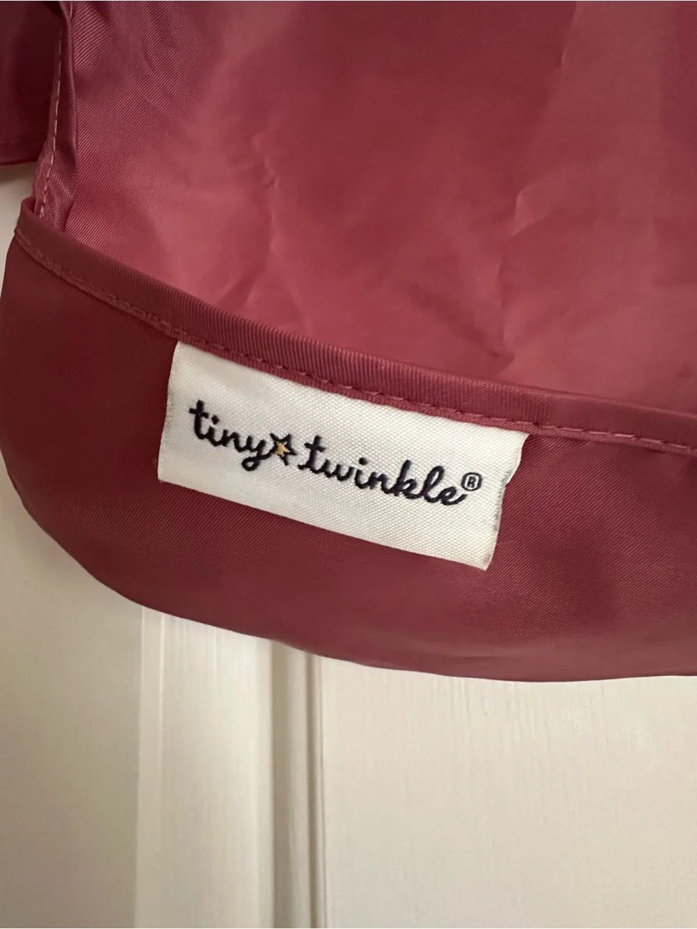 Tiny Twinkle Waterproof Maroon Baby Smock Bib
